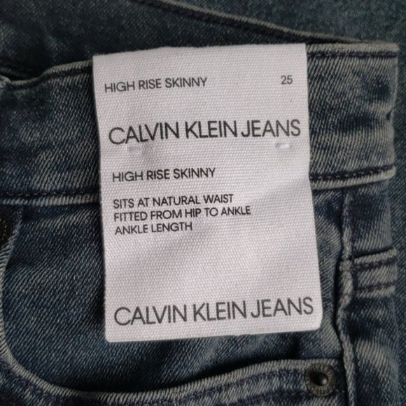 Calvin Klein High Rise Skinny Denim Jeans | 25 NEW WITH TAG - Picture 3 of 8